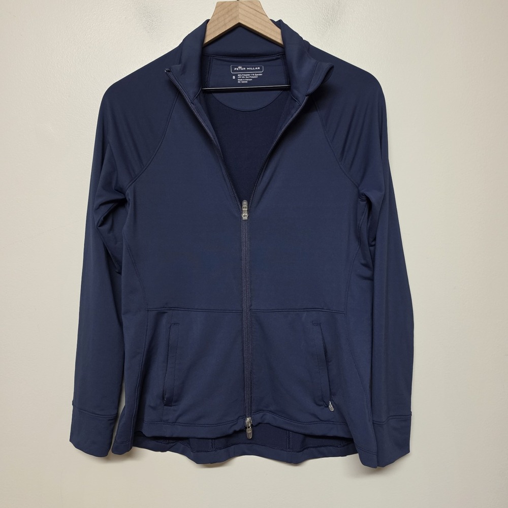 Peter Millar Jacket Navy Blue Full Zip Women's Small Athleisure Golf Pickleball - Picture 1 of 6